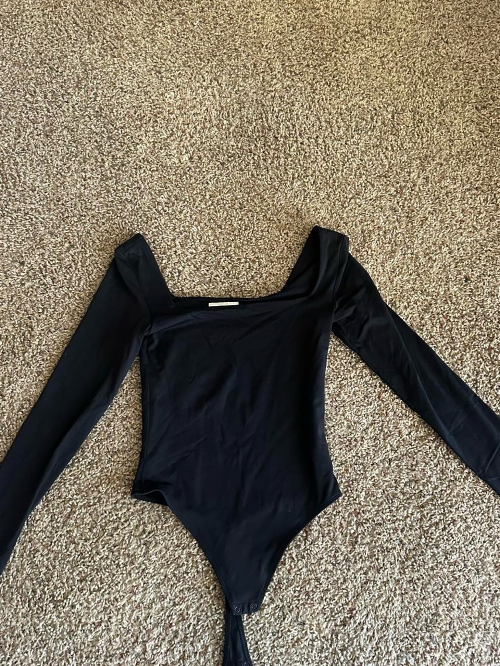 Babaton Aritzia Black Long-Sleeve One-Piece Bodysuit